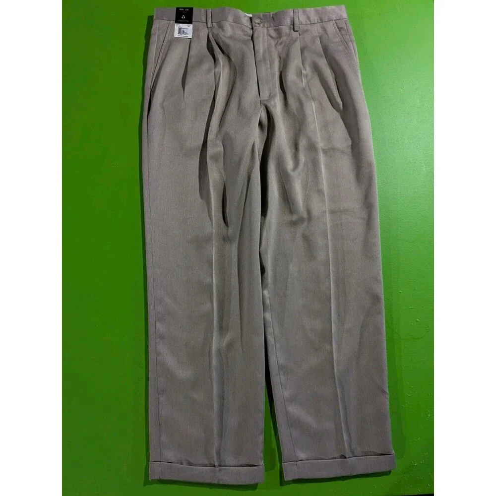 Claiborne Men's Dress Pants 40x32 NWT Beige Microfiber Corded NEW